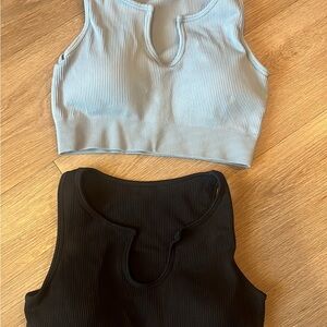 Athletic Crop Tops in Blue and Black bundle L